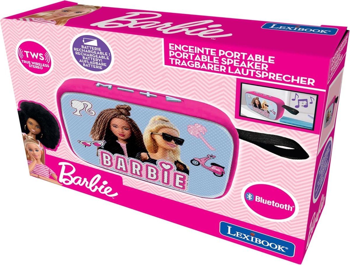 BARBIE BLUETOOTH PORTABLE SPEAKER WITH FABRIC FINISH - Premium for Kids in Qatar | Toysaro.com